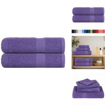Vidaxl - Essuie-mains 2 pcs violet 50x100 cm 360 g/m² 100% coton - Serviette à Main - Serviettes à Main - Essuie-mains - Serviette
