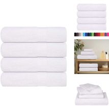 Essuie-mains 4 pcs blanc 50x100 cm 360 g/m² 100% coton - Serviette à Main - Serviettes à Main - Essuie-mains - Serviette