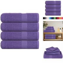 Essuie-mains 4 pcs violet 50x100 cm 360 g/m² 100% coton - Serviette À Main - Serviettes À Main - Essuie-mains - Serviette