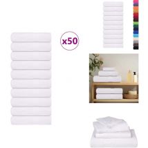 Essuie-mains 50 pcs blanc 50x100 cm 360 g/m² 100% coton - Serviette à Main - Serviettes à Main - Essuie-mains - Serviette