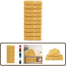 Essuie-mains de qualité supérieure solund 10 pcs doré 600 g/m² - Essuie Mains - Serviette à Main - Serviettes De Toilette - Textile Maison - Linge De