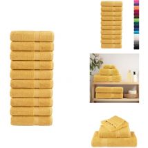 Essuie-mains de qualité supérieure solund 10 pcs doré 600 g/m² - Essuie Mains - Serviette à Main - Serviettes De Toilette - Textile Maison - Linge De