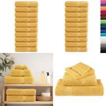 Essuie-mains de qualité supérieure solund 10 pcs doré 600 g/m² - Essuie Mains - Serviette à Main - Serviettes De Toilette - Textile Maison - Linge De