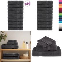 Essuie-mains de qualité supérieure solund 50 pcs anthracite - Essuie Mains - Serviette Main - Serviettes - Textile Maison - Linge De Toilette - Home