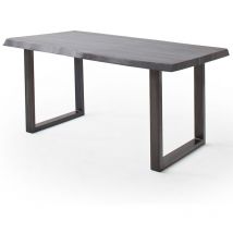 Esszimmer Tisch 200x100 cm, Akazie massiv, grau sandgestrahlt - COSENZA-06