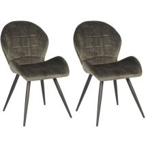 Esszimmerstühle 2 Stk. Sil 51x64x87 cm Jagdgrün Velours Label51