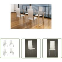 The Living Store Esszimmerstühle 4 Stk. Weiß Kunstleder - Esszimmerstühle - Stühle - Küchenstühle - Weiße Möbel - Kunstleder