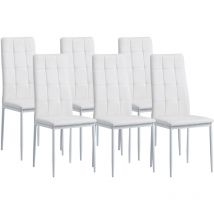 Esszimmerstühle rimini 6er Set, Weiss - Edles Italienisches Design, Polsterstuhl Kunstleder-Bezug, Modern und Stilvoll am Esstisch - Küchenstuhl,