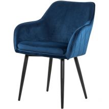 Esszimmerstuhl blau Samt 381571
