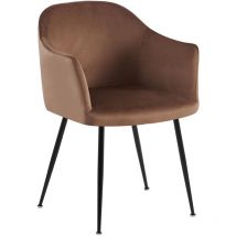 CLP Esszimmerstuhl Jaysie – Samt braun – 57 cm Breite – 80 cm Höhe – 58 cm Tiefe – 47 cm Sitzhöhe – 150 kg max. Belastbarkeit