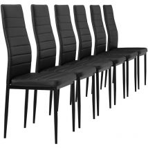Esszimmerstuhl Lidköping 6er Set Schwarz Kunstleder en.casa
