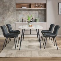 Esszimmerstühle 4er Set, Küchenstuhl, Stuhl Esszimmer Wohnzimmer, ergonomischer Sessel, Armlehnstuhl, Polsterstuhl, Wasserdichtes Material,Metallbeine