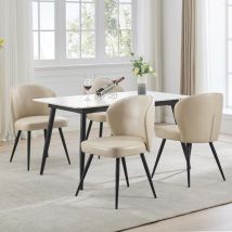 Lunsy - Esszimmerstühle 4er Set Küchenstühle gepolstert Metallbeine bis 136 kg Belastbar Polsterstuhl für Küche/Esszimmer/Schlafzimmer/Restaurant