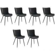 Lunsy - Esszimmerstühle 6er Set, Küchenstuhl, Stuhl Esszimmer Wohnzimmer, ergonomischer Sessel, Armlehnstuhl, Polsterstuhl, Wasserdichtes