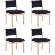 Wahson Office Chairs - Esszimmerstühle 4er Set, Vintage Stuhl Küchenstuhl mit Samt Polsterstuhl Holzbeine Esszimmerstuhl für Esszimmer, Schwarz,