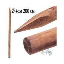 Estaca para Arboles 200 cm ø 4 cm Tutores con Punta Poste para Vallas, Jardin y Plantas Poste de Madera