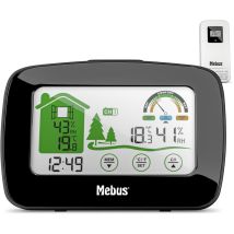 Funkgesteuerte Wetterstation Mit Außensensor, Thermometer/hygrometer (innen/außen), Wohlfühlindikator Bewertet Raumklima, Min-/max-funktion, 
