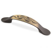 Poignée Provence 6521 - talla Laiton brossé rustique. 154x22x30mm. Entraxe 96mm.