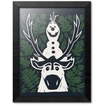 Estampe encadrée 30x40 cm disney frozen ii olaf et sven