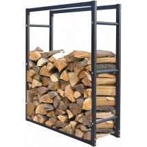 Estante metálica para leña antracita 90x25x90cm Chimenea estufa