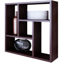 Molly - Estantería colgante wengué para sala de libros