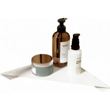 Estante de ducha para pegar, Estante de ducha de pared 22,5 x 9,5 x 22,5 cm, blanco mate
