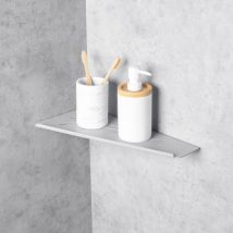 Daske - Estante de esquina para baño, de acero inoxidable, gris, Izquierdo, shuttle