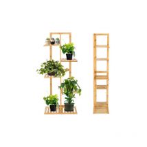 Springos - Estante de madera de 6 repisas, 5 niveles, estante para flores