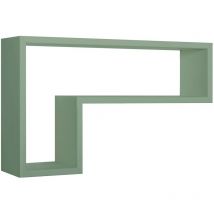 Sanitec - Estante de pared rectangular mod. Lettera Verde azulado