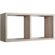 Ahd Amazing Home Design - Estante rectangular de pared 2 compartimentos mod. Morgana Maxi Chêne naturel scié