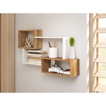 Bratex - Estantería de pared trio 05, balda de pared, estante de pared, estantería colgante, color blanco/wotan