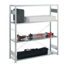 Meta - Estante modular grande H2000xL1700xF600mm estante básico plateado galvanizado 4 estantes de acero