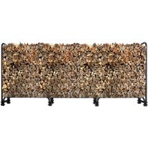 Estante para leña de Chimenea, Metal, Antracita, 272 x 25 x 95 cm, 0,85 m3, para apilar