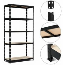 Eurospen - Estantería de almacenamiento versátil en metal para cargas pesadas o voluminosas Carga 875kg -180x90x40cm - Negro