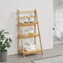 [en.casa] - Estantería de escalera de bambú Lapua 3 niveles 109 x 51 x 35 cm natural
