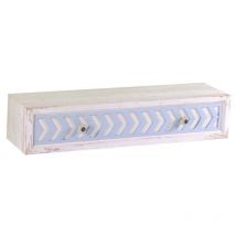 Estantería de madera Chipre con cajón shabby 21 x 80 x h 16,5 cm