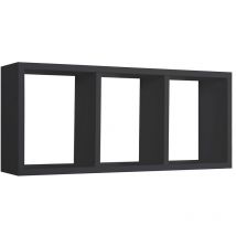 Ahd Amazing Home Design - Estante rectangular de pared 3 compartimentos mod. Tristano Negro