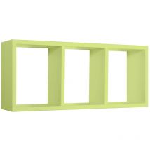 Ahd Amazing Home Design - Estante rectangular de pared 3 compartimentos mod. Tristano Verde