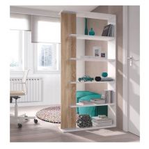 Tagère diviseur d'espace luciana - Chêne / blanc - Chêne / blanc