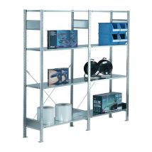 Estante atornillado H2000xW1000xD300mm adicional galvanizado 1 marco. 4 compartimentos. Trgf.150kg longitud de la bahía 1300kg