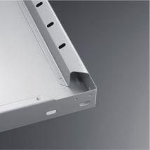 Meta - Estante W1000xD300mm Trgf.150kg chapa de acero galvanizado plateado para estante enchufable 2pcs / pu