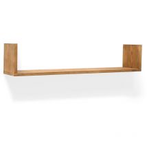 Decowood - Estantería de madera maciza flotante acabado roble oscuro 100cm