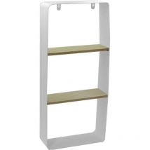 Estantería metal blanco y madera 2 estantes cm25,5x10h57