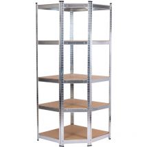 Catterhouse - Scaffale angolare in metallo zincato in kit Catter House Max Pro 70x40x180 cm con 5 Ripiani Regolabili Supporta fino a 875 kg