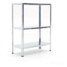 Scaffale metallico zincato Catter House Nils Solid 90 70x30x90 cm con 3 ripiani in acciaio zincato Sostiene fino a 150 kg