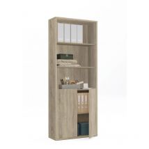 Ptarch - Estantería-1 dos puertas acabado roble cambrian, 196.5 cm(alto)75.5 cm(ancho)33 cm(fondo)..