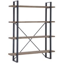 Home Heavenly - Estantería Alta Chic – Diseño Industrial Estructura Metálica y Estantes de Madera Roble Salvaje, 150x30x180 cm es Color : Roble