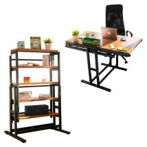 Blumie - Estanteria convertible en Mesa Comedor (H125 x l78 x P62 cm) - Estilo industrial -