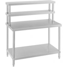 Mesa de trabajo con estante superior - eco - 120 x 60 cm - 175 kg - 2 niveles -