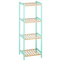 Berilo - Estantería de baño 35 x 30 x 100 cm natural menta bambú madera de pino